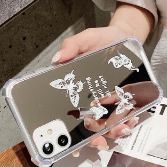 NIB Butterfly Mirror Anti-Fall Sleeve Phone Case For IPhone 13 - Picture 5 of 7